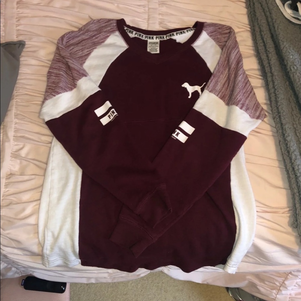 VS Pink Maroon Pullover Sweatshirt